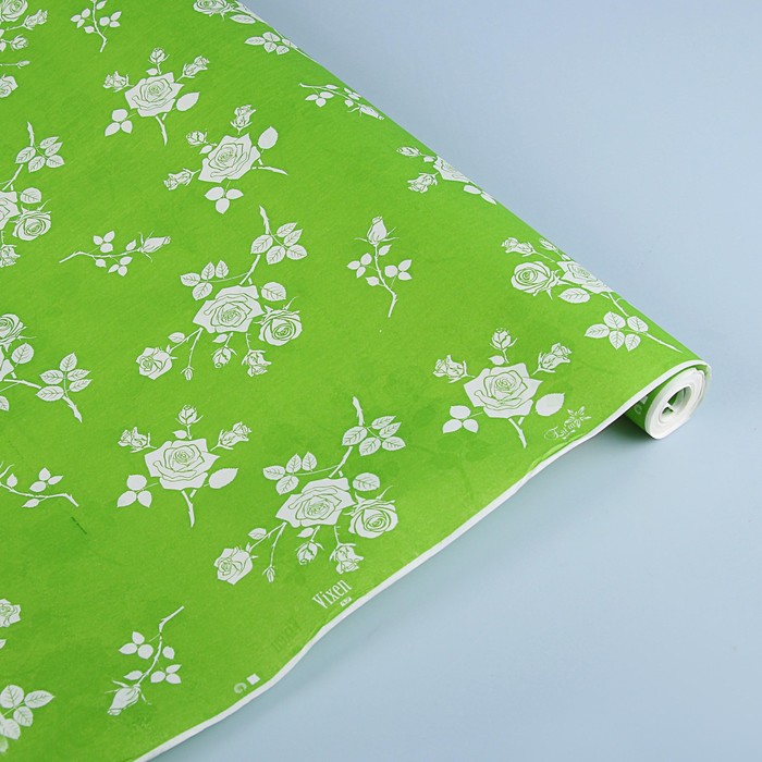 Бумага упаковочная крафт, "Виксен", салатовый, двухсторонняя, 0,7 х 7,3 м