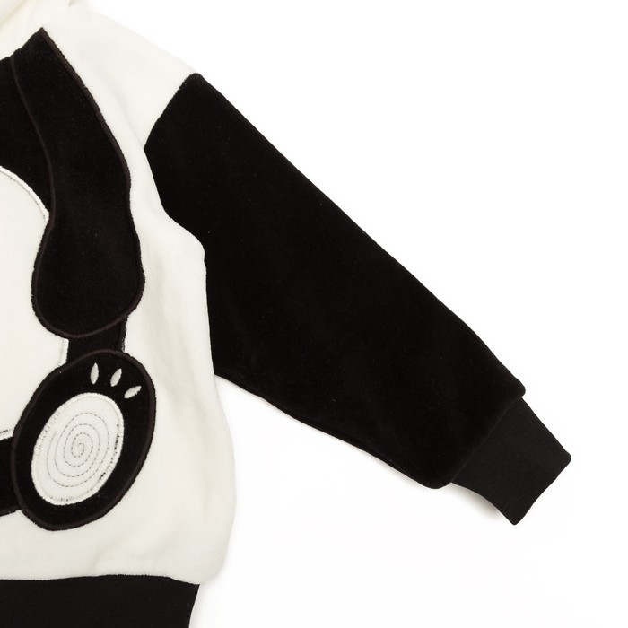 Костюм детский (кофточка,брюки) ПАНДА, рост 62 см, цвет чёрный/белый 518-269В-20/62_М