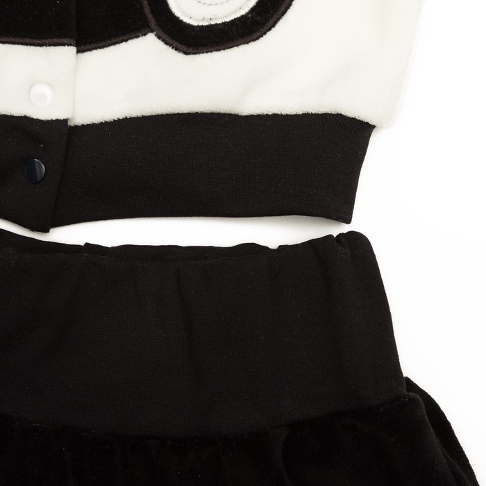 Костюм детский (кофточка,брюки) ПАНДА, рост 62 см, цвет чёрный/белый 518-269В-20/62_М