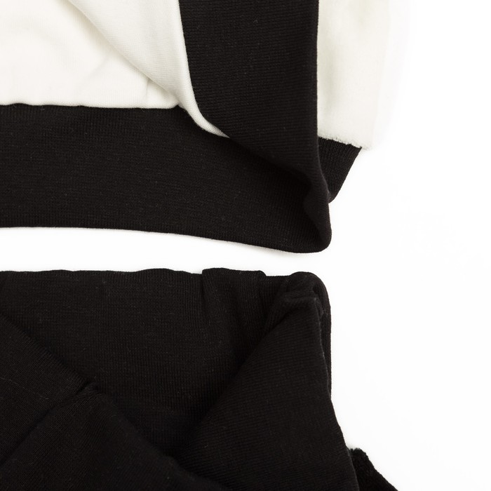 Костюм детский (кофточка,брюки) ПАНДА, рост 62 см, цвет чёрный/белый 518-269В-20/62_М