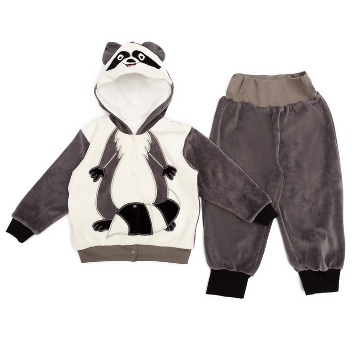 Костюм детский (кофточка,брюки) ЕНОТ, рост 62 см, цвет серый 518-278В-20/62_М