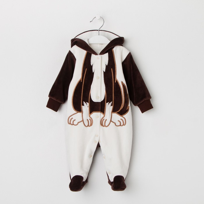 Комбинезон детский СОБАКА, рост 80 см, цвет шоколад 520-61В-24/80_М