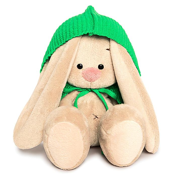 Мягкая игрушка "Зайка Ми" в зелёном пончо, 15 см