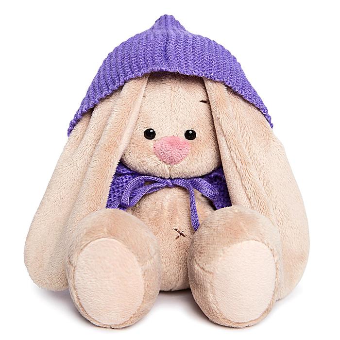Мягкая игрушка "Зайка Ми" в сиреневом пончо, 15 см