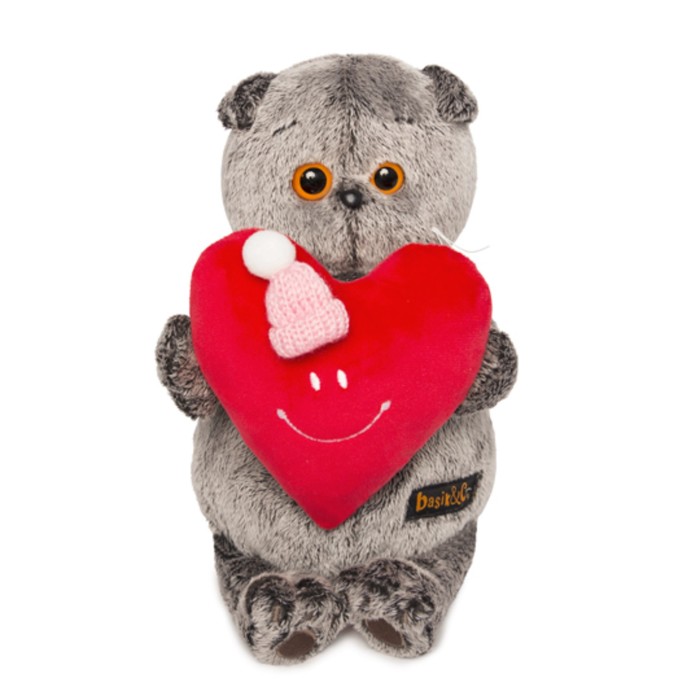 Мягкая игрушка "Басик с сердечком", 19 см