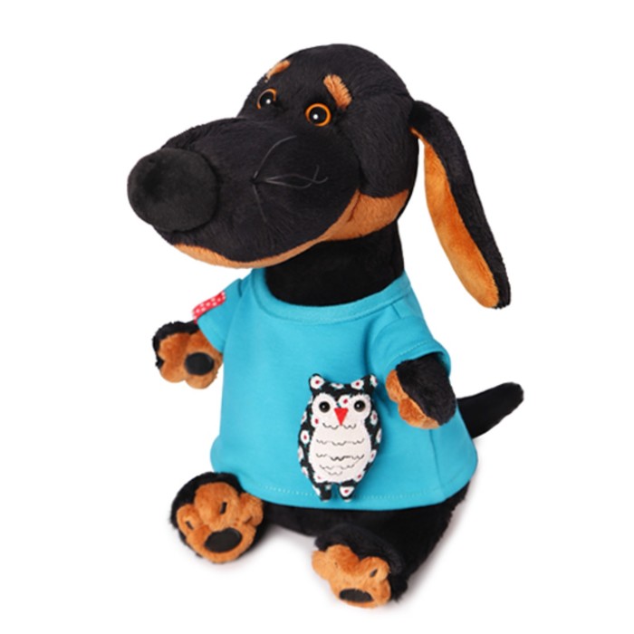 Мягкая игрушка "Ваксон" в футболке с совой, 25 см