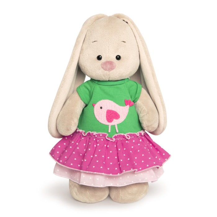 Мягкая игрушка "Зайка Ми" в толстовке с птичкой, 32 см