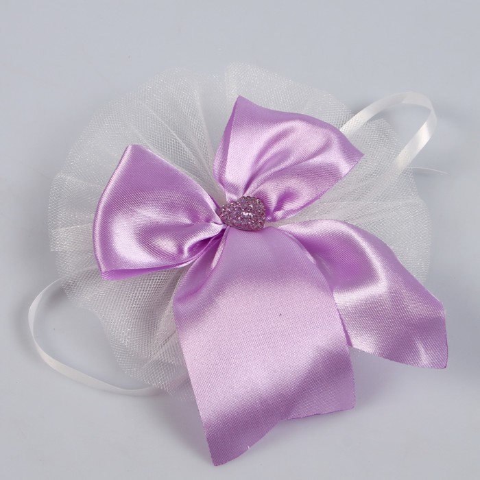 Набор на авто кольца на крышу/лента на капот углом 3м/4 банта на ручки, сиреневый