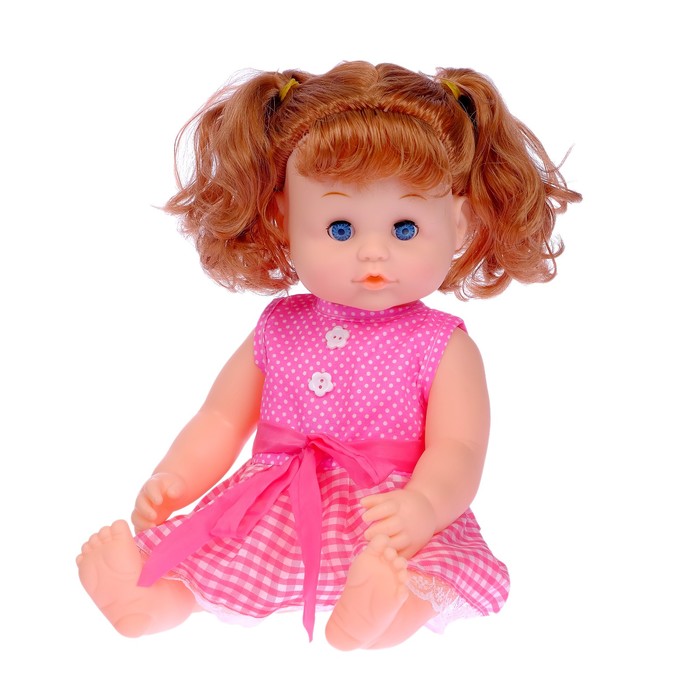Пупс функциональный "Мила" в платье, с аксессуарами, пьёт, писает, МИКС