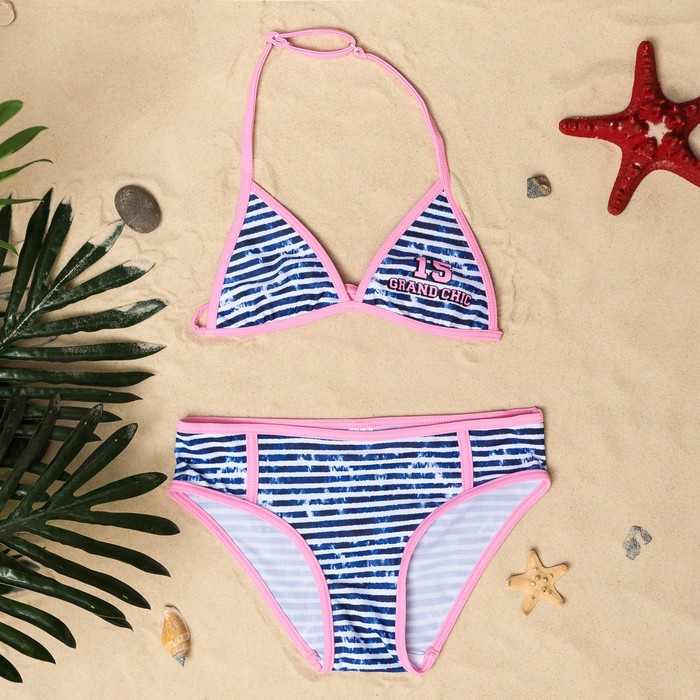 Купальный костюм для девочки "GRAND CHIC", рост 134-140 (34) см, цвет розовый ИКТ ESLI