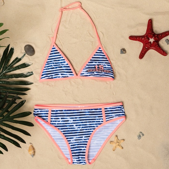 Купальный костюм для девочки "GRAND CHIC", рост 152 (38) см, цвет оранжевый ИКТ ESLI