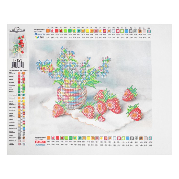 Рисунок на габардине "Земляничное настроение"