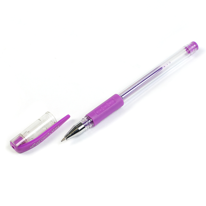 Набор гелевых ручек 06цв флуор с резиновым держателем в блистере на кнопке