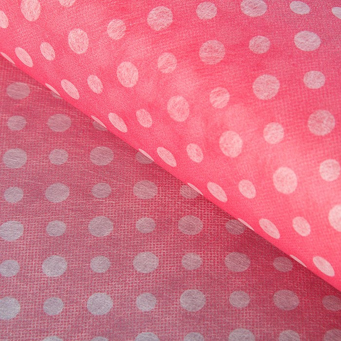 Фетр с рисунком "Горошек", розовый, 0,5 х 15 м