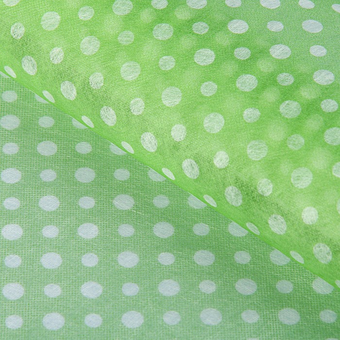 Фетр с рисунком "Горошек" зеленый, 0,5 х 15 м