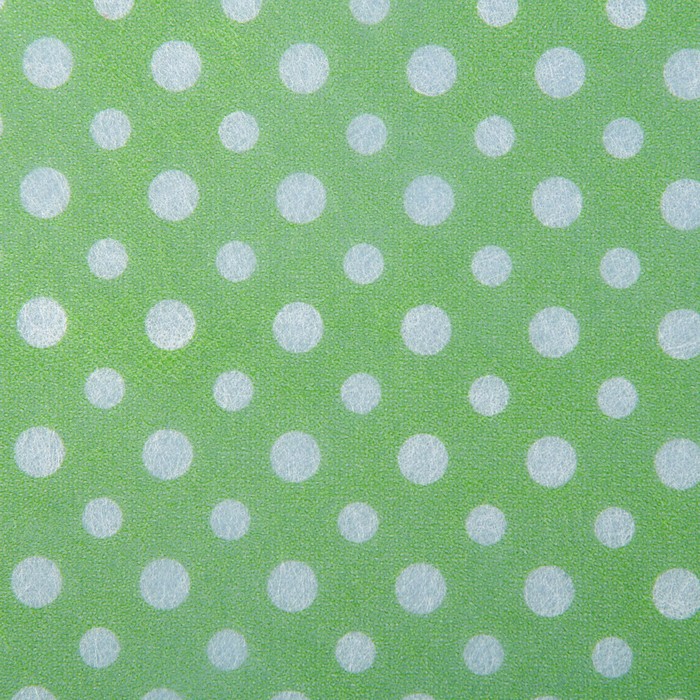 Фетр с рисунком "Горошек" зеленый, 0,5 х 15 м
