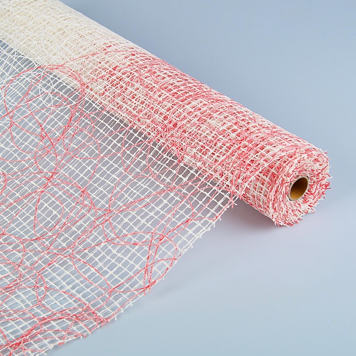 Сетка «Джут» переход цвета, бело-красный, 0,54 х 4,57 м