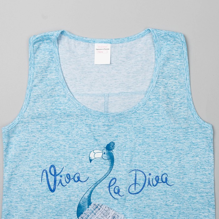 Пижама женская (майка, шорты) Фламинго-2 цвет голубой, р-р 50