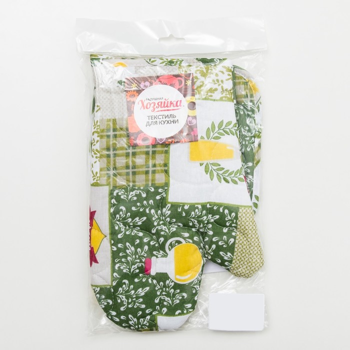 Набор для кухни Радушная хозяйка 2 шт(рукавичка, прихватка) "Греция", бязь 125г/м, хл100%