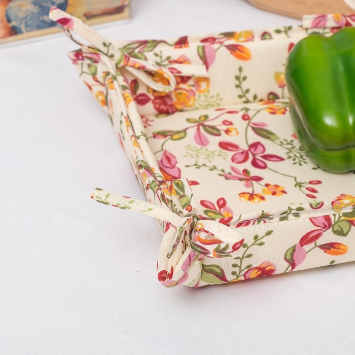 Набор «Радушная хозяйка: Барбарис»: 4 вафельных полотенца (165 г/м²), 2 прихватки, рукавичка, ваза, бязь, 125 г/м²