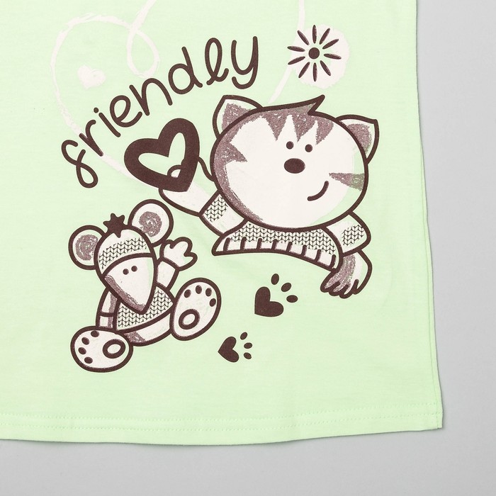 Пижама женская (майка, шорты) Ваниль-3 цвет салатовый, р-р 52