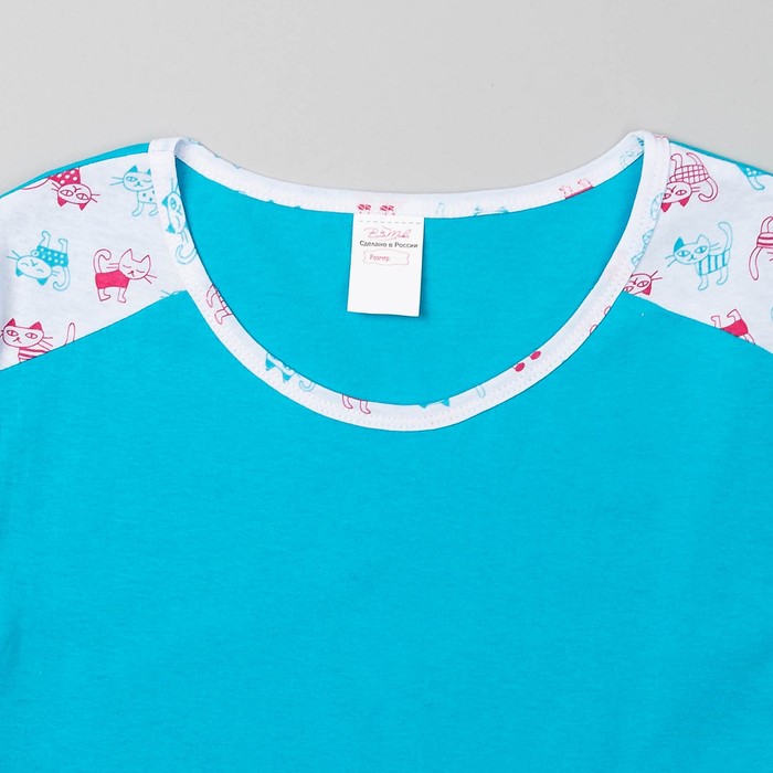 Пижама женская (футболка, бриджи) Забияка-3 цвет голубой, р-р 52