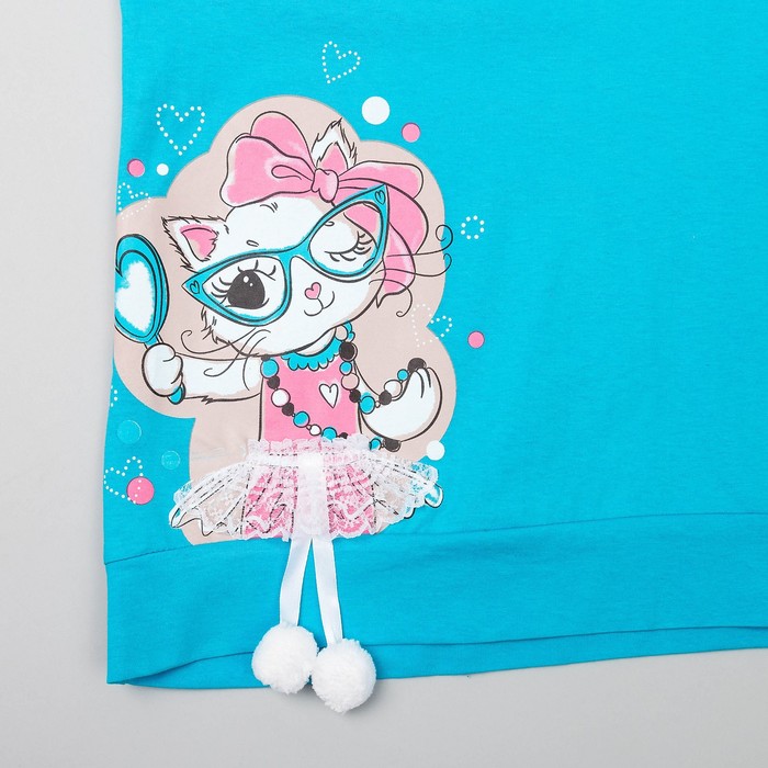 Пижама женская (футболка, бриджи) Забияка-3 цвет голубой, р-р 52