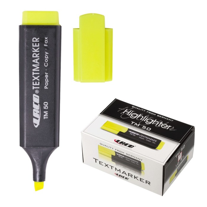Маркер текстовыделитель 6мм LACO ТМ 50, жёлтый