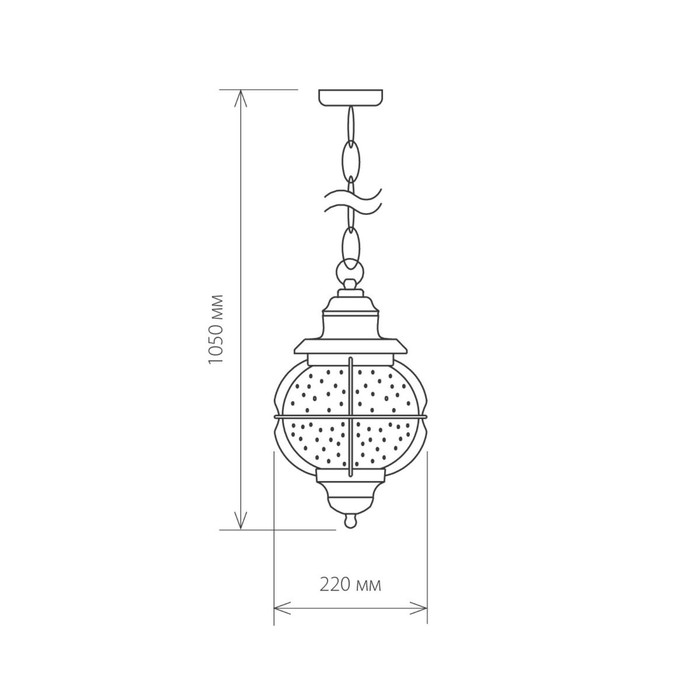 Светильник Elektrostandard садово-парковый, 60 Вт, E27, IP44, подвесной, Regul H черная медь