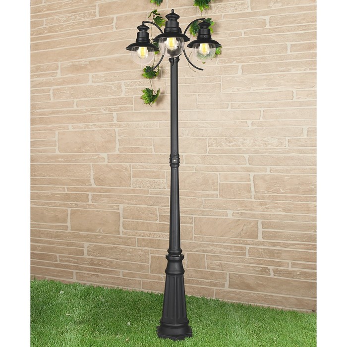 Светильник Elektrostandard, 3х60 Вт, E27, IP44, на столбе, h=1940 мм, Talli F/3 черный
