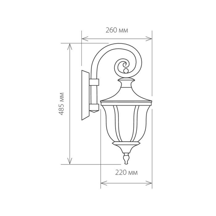 Светильник Elektrostandard садово-парковый, 60 Вт, E27, IP44, настенный, Taurus D малахит