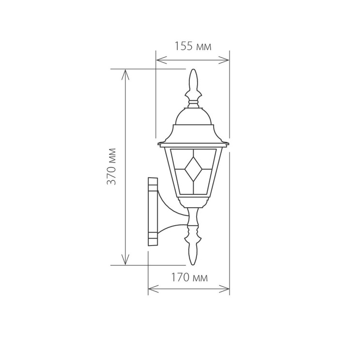 Светильник Elektrostandard садово-парковый, 60Вт, E27, IP44, настенный, Vega U черное золото