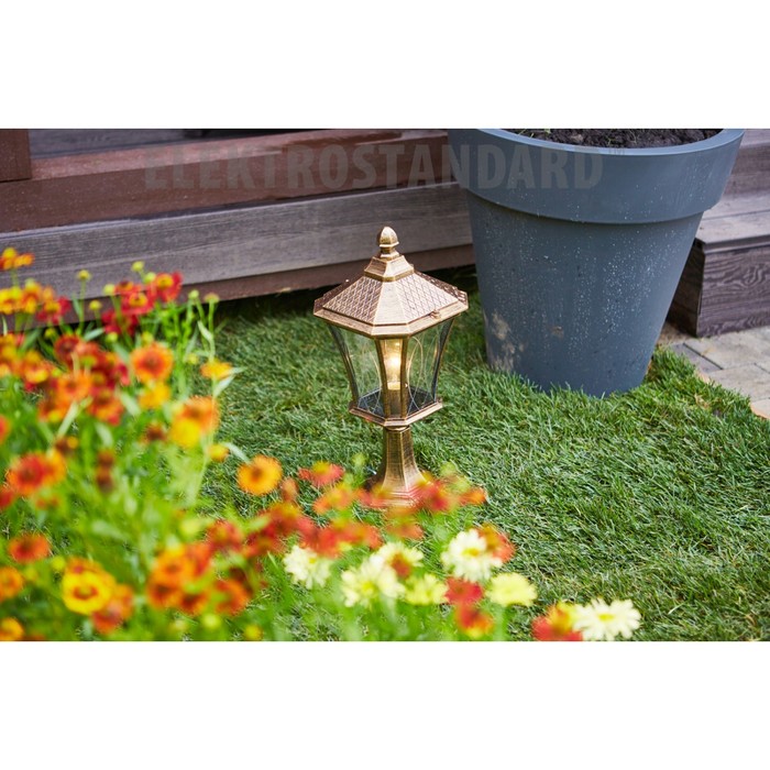Светильник Elektrostandard, 60 Вт, E27, IP44, на основании, Virgo S черное золото