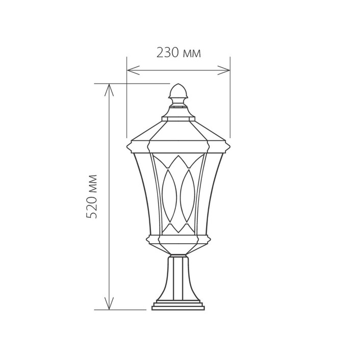 Светильник Elektrostandard, 60 Вт, E27, IP44, на основании, Virgo S черное золото