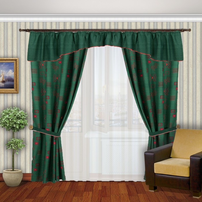 Шторы "Грёзы", размер 150х260 см-2 шт., 260х400 см-1 шт., 50х500 см, цвет 393