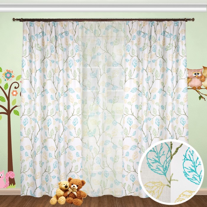 Шторы "Альянс плюс", размер 150х260 см-2 шт., тюль 260х300 см-1 шт., цвет 1097