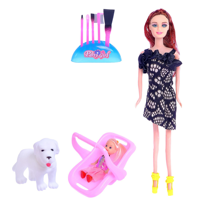 Кукла модель "София" с малышкой и аксессуарами, МИКС