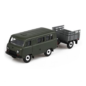 

Машинка УАЗ-3962, с прицепом, бортовой, масштаб 1:43