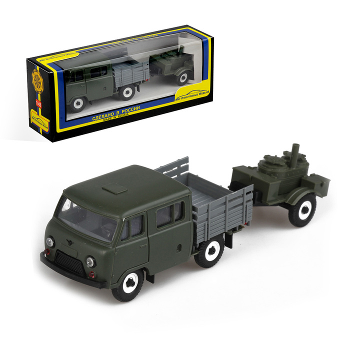 Машинка УАЗ-39094 с прицепом " Фермер Кухня", масштаб 1:43