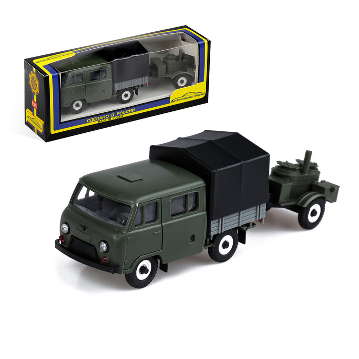 Машинка УАЗ-39094 с прицепом "Кухня", масштаб 1:43