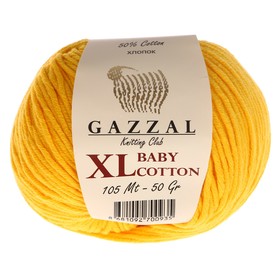 

Пряжа "Baby Cotton XL" 50% хлопок, 50% полиакрил 105м/50гр (3417 жёлтый)