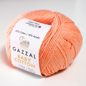 

Пряжа "Baby Cotton" 60% хлопок, 40% полиакрил 165м/50гр (3412 персиков.)