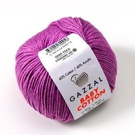 

Пряжа "Baby Cotton" 60% хлопок, 40% полиакрил 165м/50гр (3414 сиренев.)