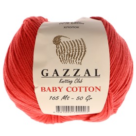 

Пряжа "Baby Cotton" 60% хлопок, 40% полиакрил 165м/50гр (3418 коралловый)