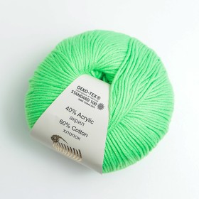 

Пряжа "Baby Cotton" 60% хлопок, 40% акрил 165м/50гр (3427 неж. зелёный)