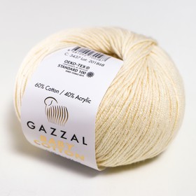 

Пряжа "Baby Cotton" 60% хлопок, 40% акрил 165м/50гр (3437 св. бежев.)