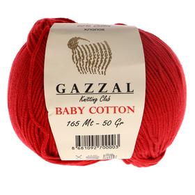 

Пряжа "Baby Cotton" 60% хлопок, 40% акрил 165м/50гр (3439 красный)
