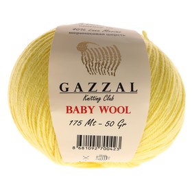 

Пряжа "Baby Wool" 20% кашемир, 40% меринос. шерсть, 40% акрил 175м/50гр (833 жёлтый)