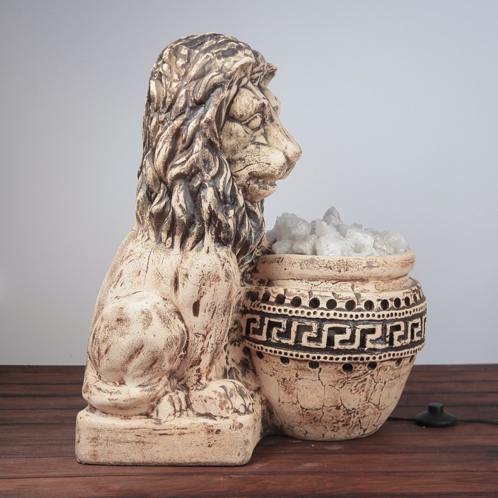 Светильник соляной "Лев", декоративный, с лампой накаливания, 34 кг