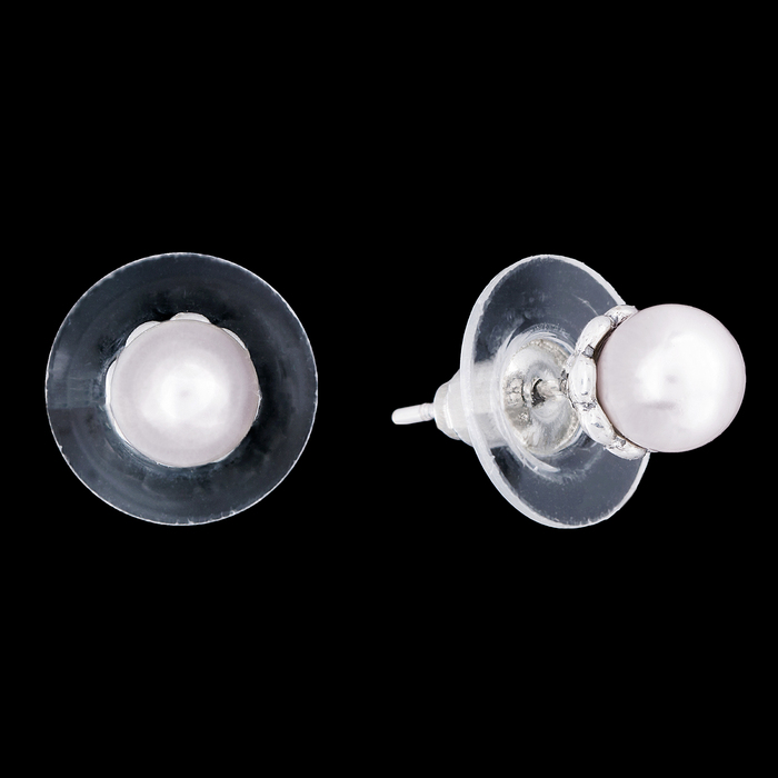 Серьги "Лимбе", цвет белый в чернёном серебре